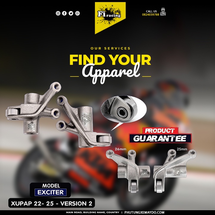 Cò độ Nhôm Exciter 135 Exciter 150 xupap 22-25 - Cò lăn Exciter 150