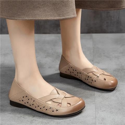 Xăng đan Da Đế Mềm Thoải Mái Dành Cho Phụ Nữ Trung Niên