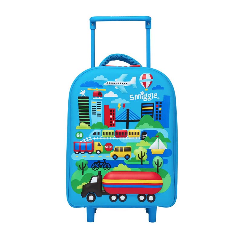 Túi Smiggle Round About Teeny Tiny Hardtop Trolley Bag Mid Blue - IGL449951MBL