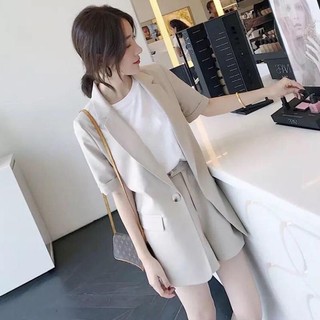 Bộ Áo Khoác Vest Ngắn Tay + Quần Short Thời Trang Mùa Hè Hàng Mới 2023