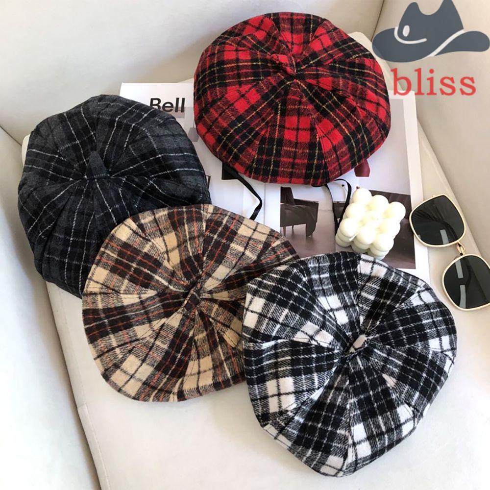 Mũ Beret Họa Tiết Kẻ Sọc Phong Cách Anh Quốc Cổ Điển Thời Trang Mùa Thu Cho Nữ