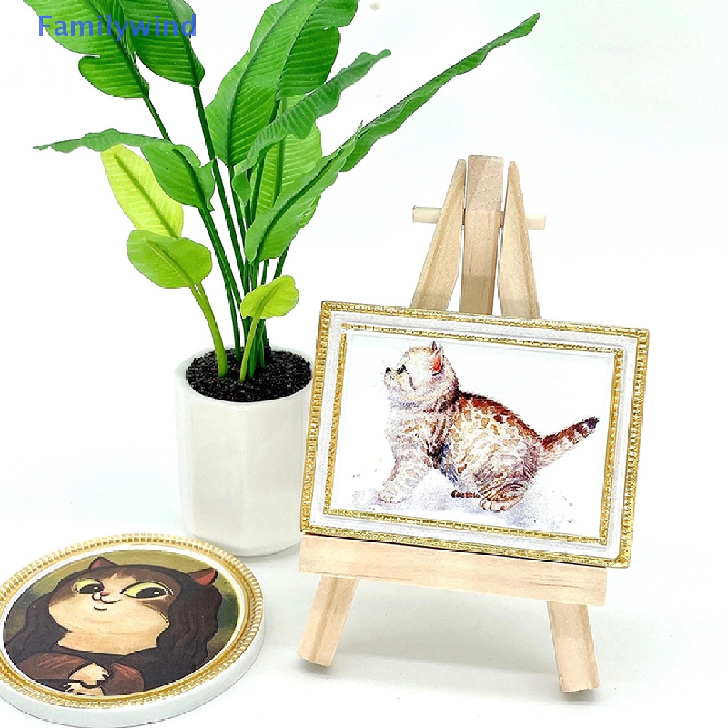 Sticker Dán Tường Họa Tiết Mèo Dễ Thương Bắt Mắt Cho Nhà Búp Bê 1: 12