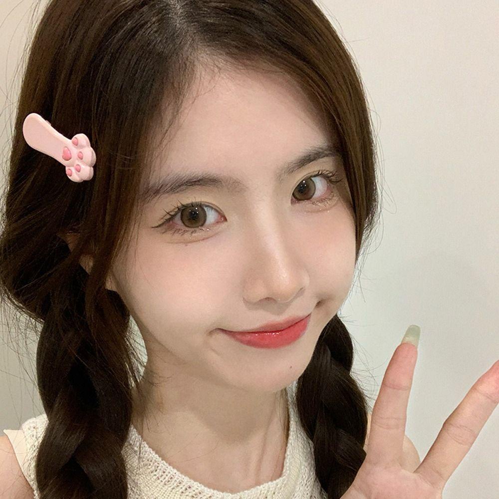 Kẹp Tóc Hình Chân Mèo Màu Kẹo Phong Cách Hàn Quốc Ngọt Ngào Cho Nữ