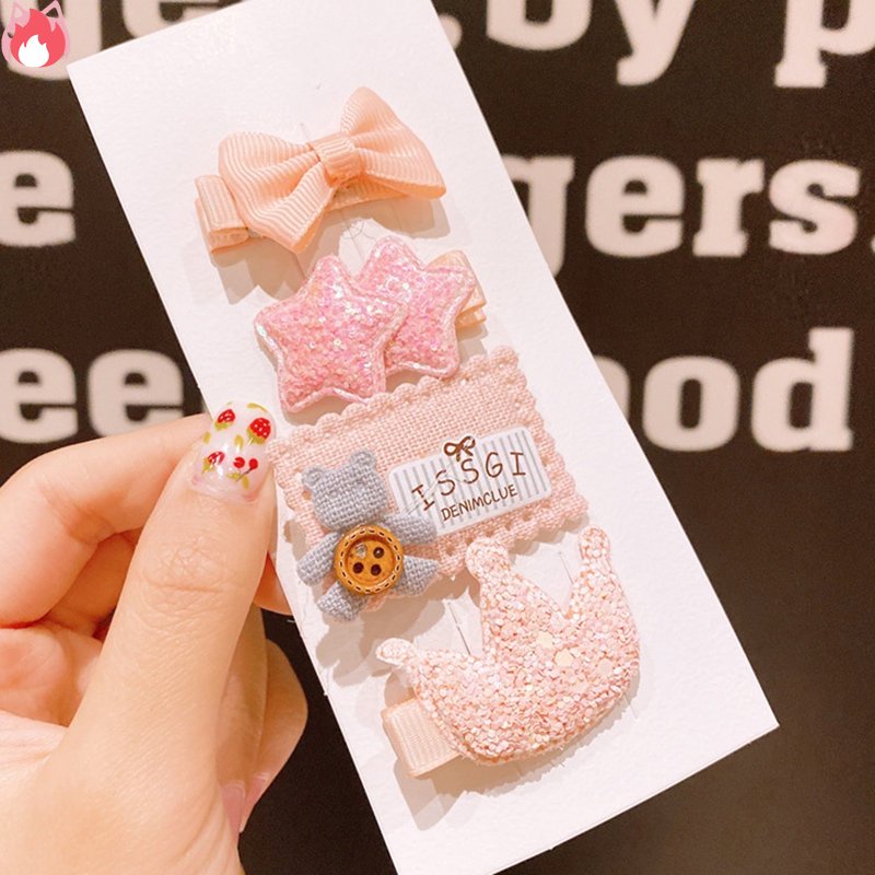 Kẹp Tóc Hình Hoa Dễ Thương Phong Cách Hàn Quốc Cho Bé Gái