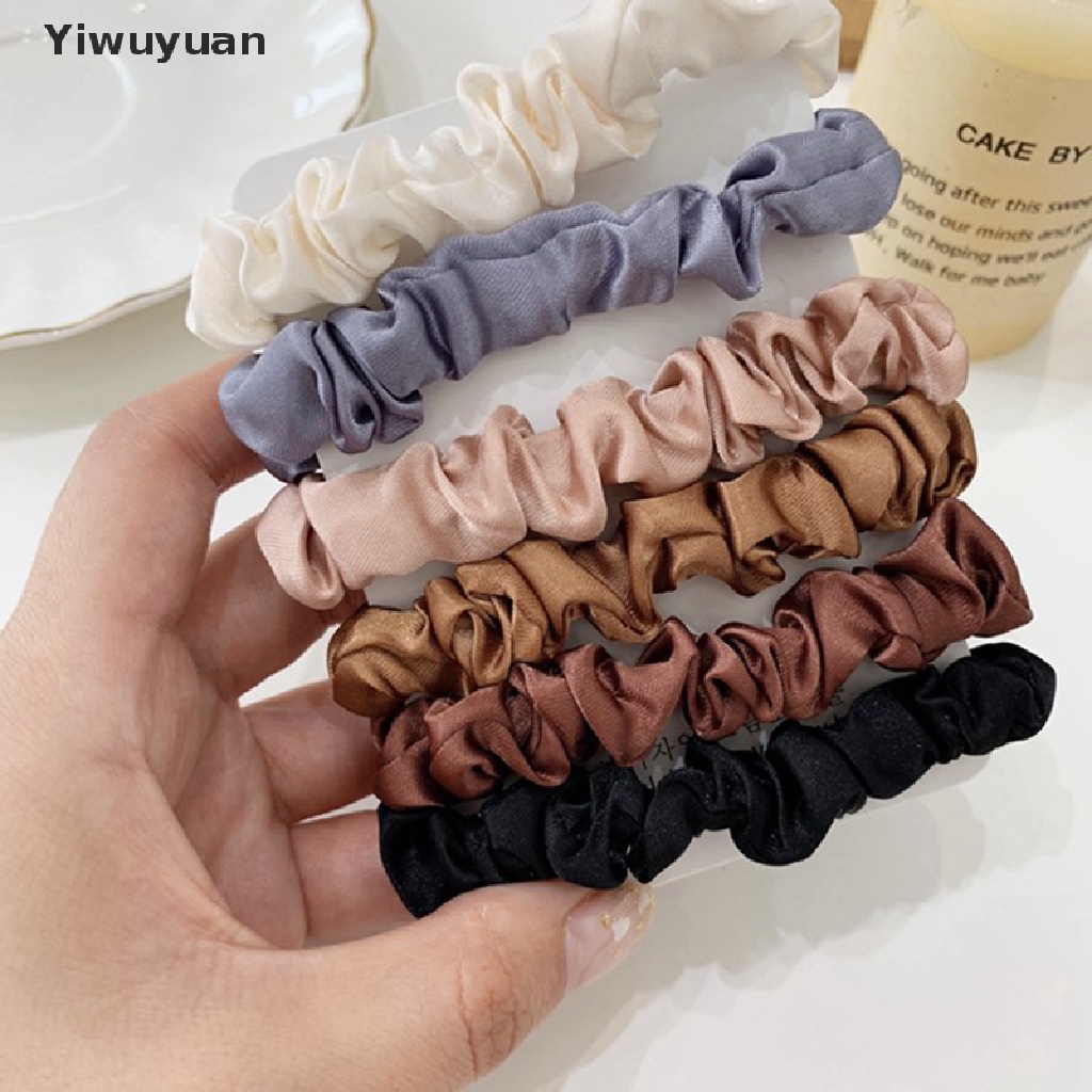 &lt; Yiwuyuan &gt; Set 6 Dây Buộc Tóc Co Giãn Cho Nữ