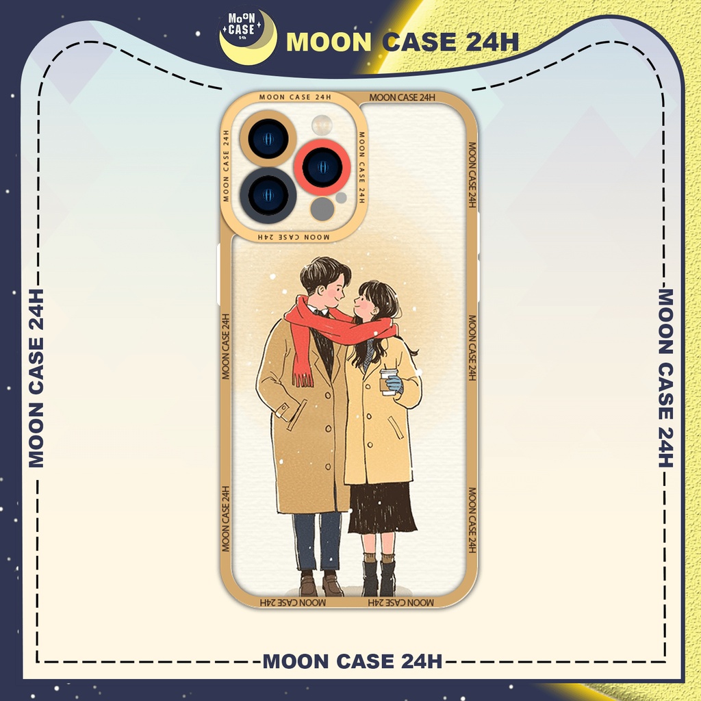 Ốp lưng iphone MOON CASE 24H Cặp Đôi Trong Mùa Đông-Chiếc Khăn Gió Ấm ip 8/x/xs/xs max/11/12/13/14pro/plus/promax