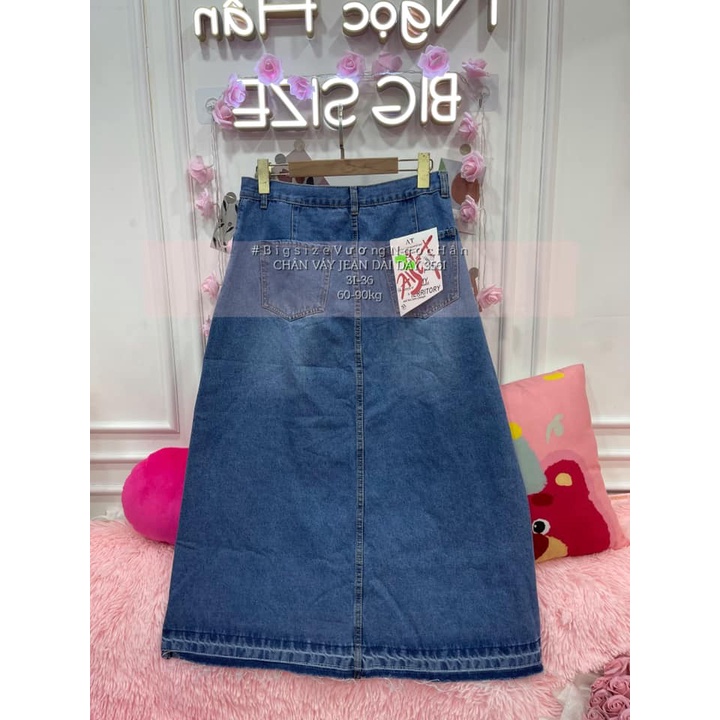 60-90KG CHÂN VÁY JEAN DÀI DÂY 3561 BIGSIZE VƯƠNG NGỌC HÂN
