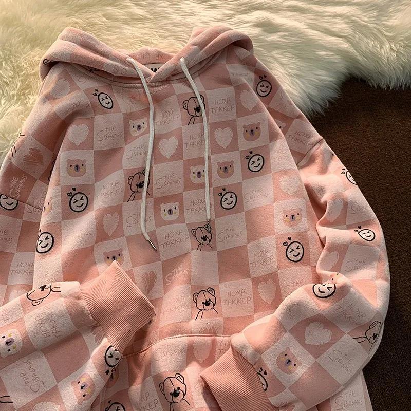 Áo Nỉ In Họa Tiết Hoạt Hình Phân Tử Thời Trang Xuân Thu Dễ Phối Đồ Cho Nữ