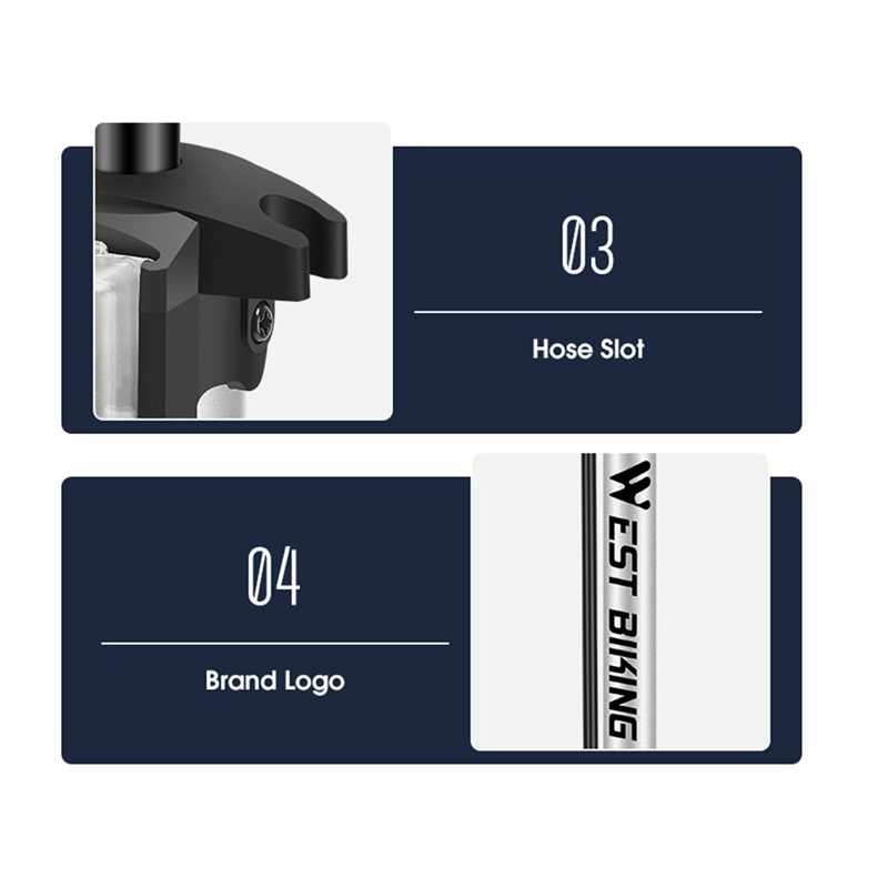 1 Bộ Bơm Hơi Xe Đạp Màu Bạc Áp Suất Cao Tiện Dụng