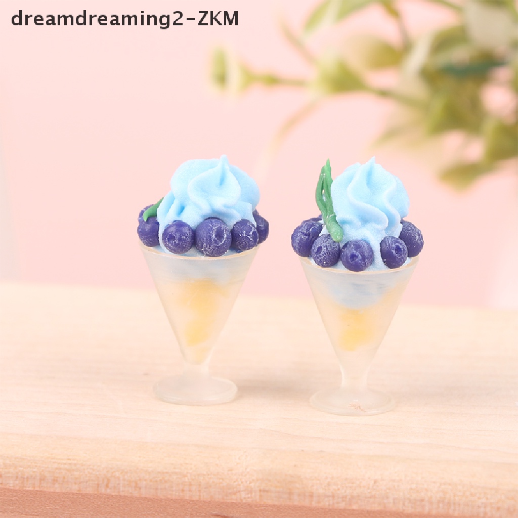 [Dreaming] 1 Sản Phẩm Nhà Búp Bê Lắc Kem Sữa Việt Quất Trang Trí Nhà Bếp [zkm]