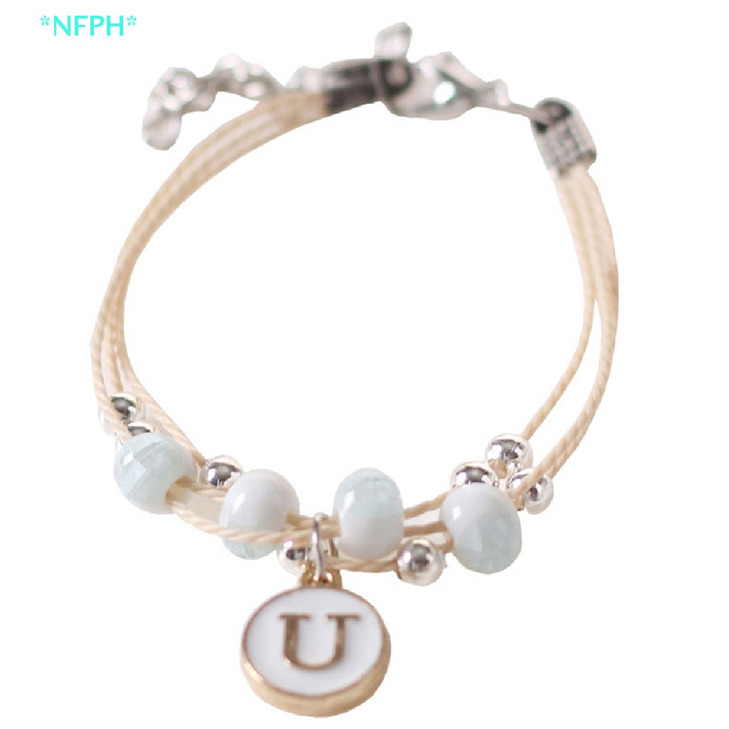 Vòng Đeo Tay Chuỗi Hạt Nhiều Lớp Mặt Chữ Cái Thời Trang Cho Cặp Đôi Mới