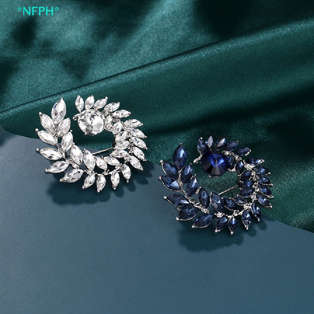 Ghim Cài Áo Hình Chiếc Lá Đính Đá Pha Lê Thời Trang Dành Cho Nữ Mới