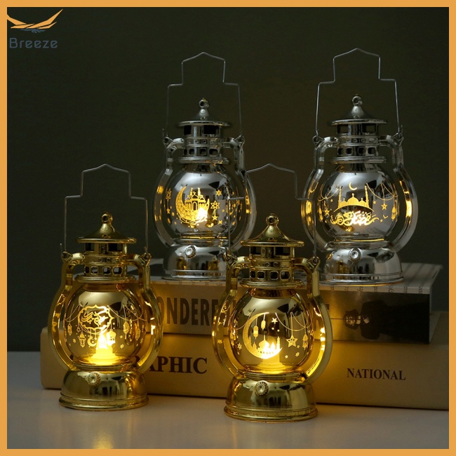 Đèn Lồng Led Di Động In Họa Tiết Eid Mubarak Trang Trí Tiệc Hồi Giáo