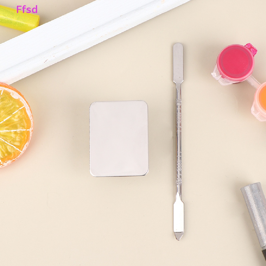 {Ffsd} Bảng Pha Màu Trang Điểm Móng Tay Bằng Thép Không Gỉ Cho Nữ