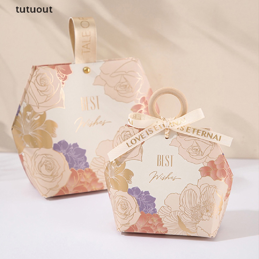 Hộp Đựng Kẹo Cưới Màu Đồng In Chữ Sáng Tạo