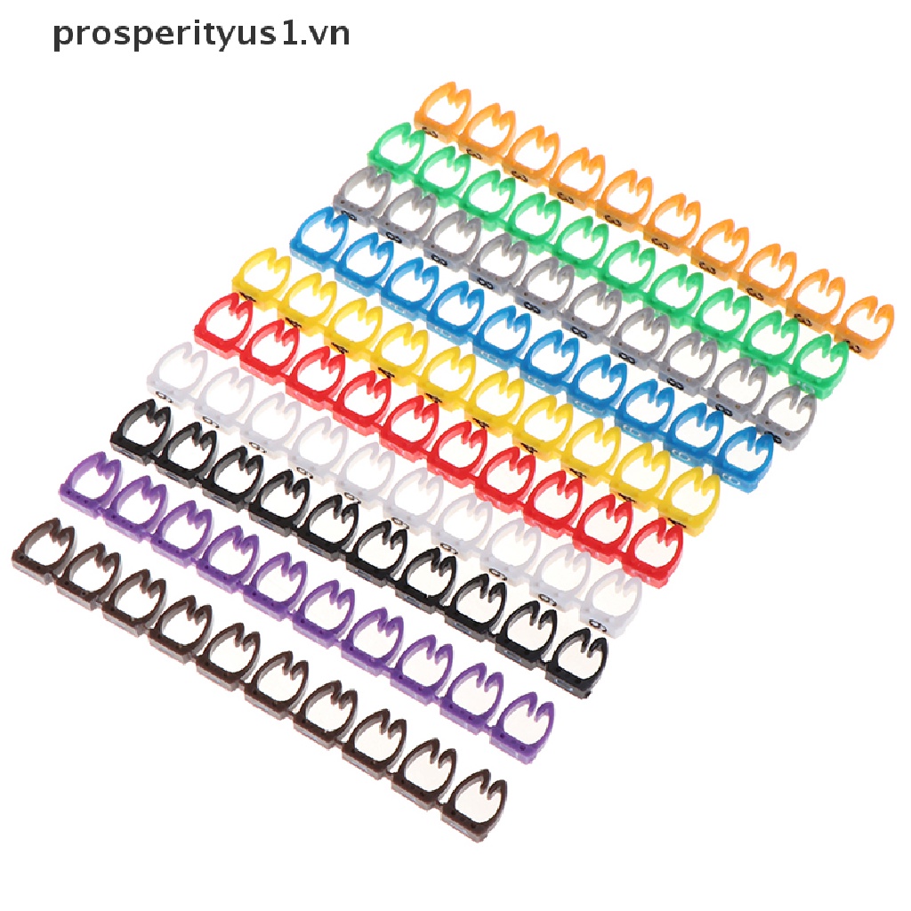Nhãn Đánh Dấu Số Dây Cáp Nhiều Màu Hình Chữ C prosperityus1 1.5 / 2.5 / 4 / 6Mm2