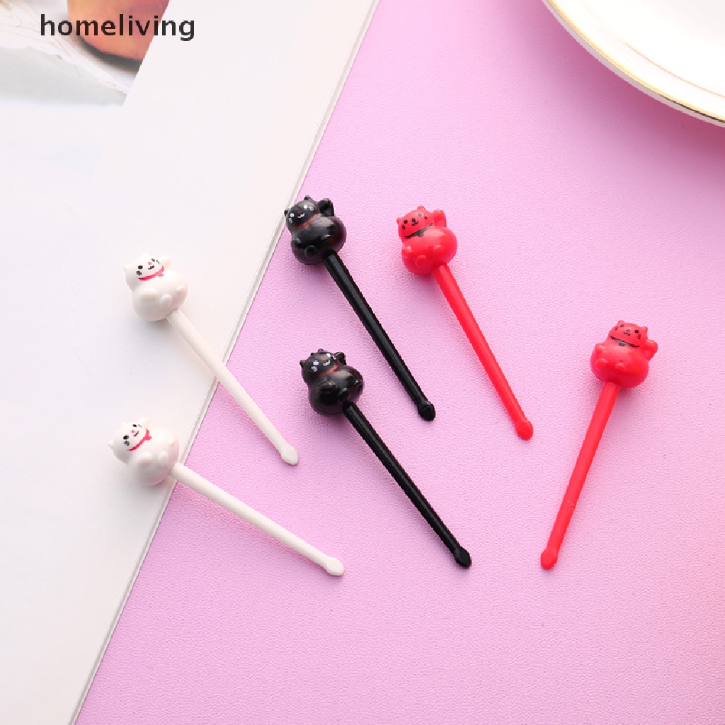 Bộ 6 Nĩa Ăn Tráng Miệng Hình Chó Mèo Hoạt Hình Dễ Thương