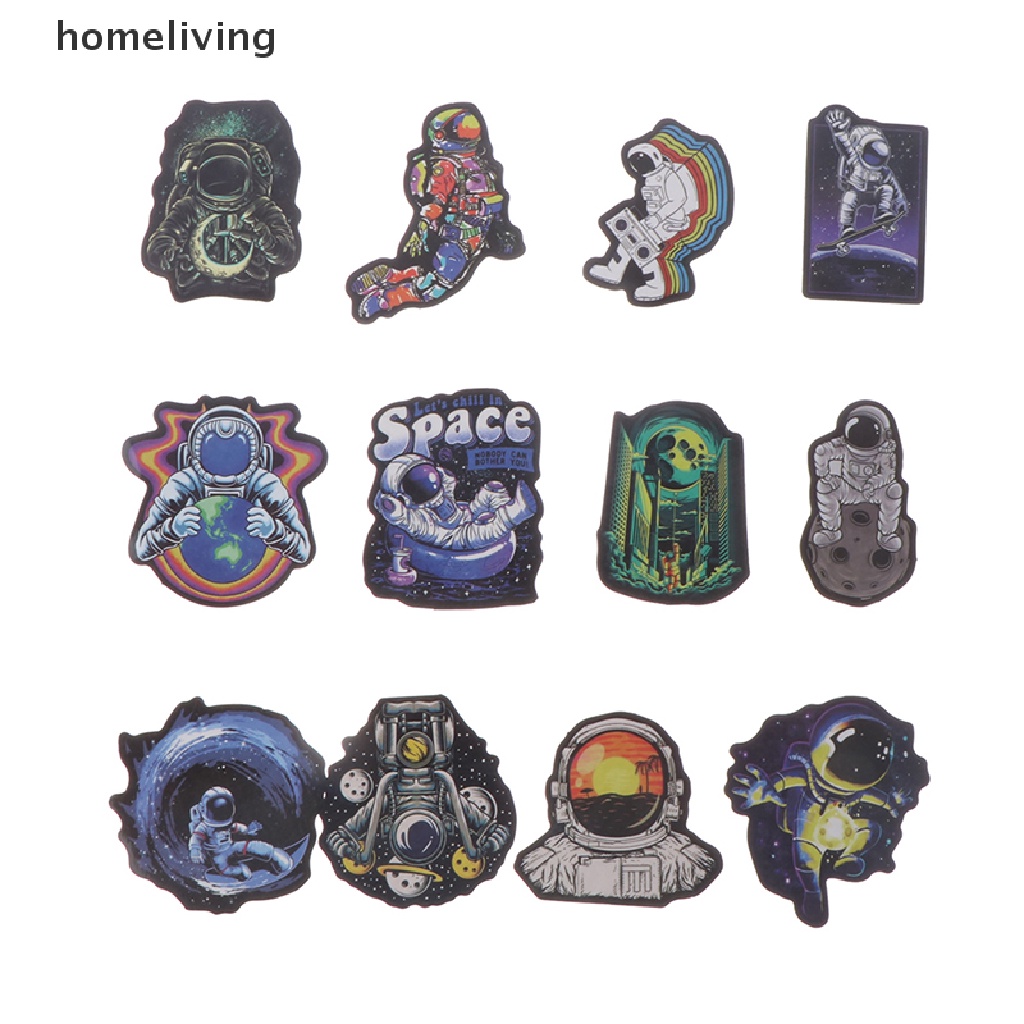 Bộ 50 Miếng Dán Họa Tiết Phi Hành Gia Hoạt Hình Trang Trí Ván Trượt DIY