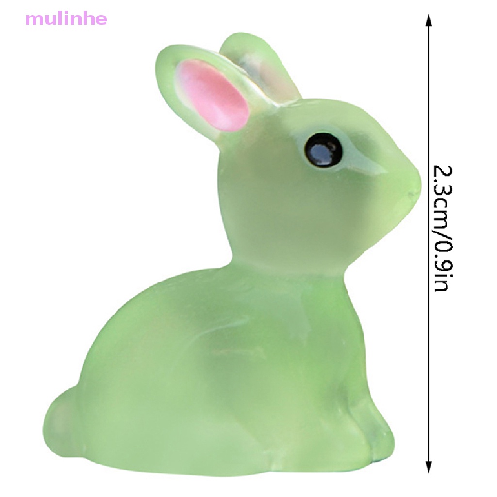 Set 10 Tượng Thỏ Mini Phát Quang Dễ Thương Dùng Để Trang Trí