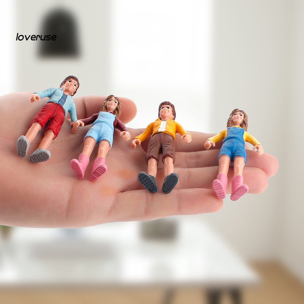 Bộ 4 Mô Hình Búp Bê Để Bàn Trang Trí