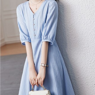 Đầm Nữ Cổ Chữ V Tay Lửng Dáng Chữ X Thời Trang Quyến Rũ
