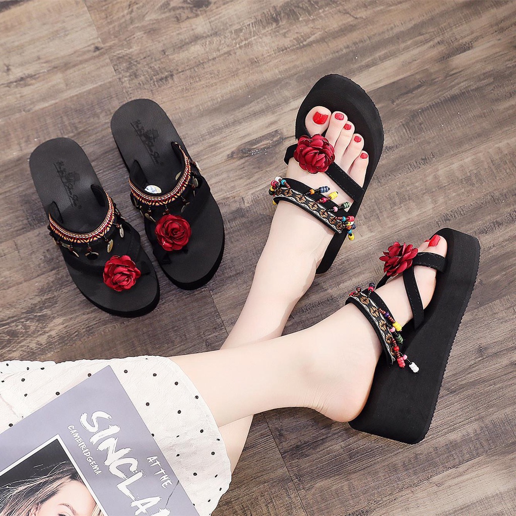 Giày Sandal Đế Xuồng Dày Chống Trượt Thời Trang Thái Lan Dành Cho Bạn Nữ Mang Ngoài Trời
