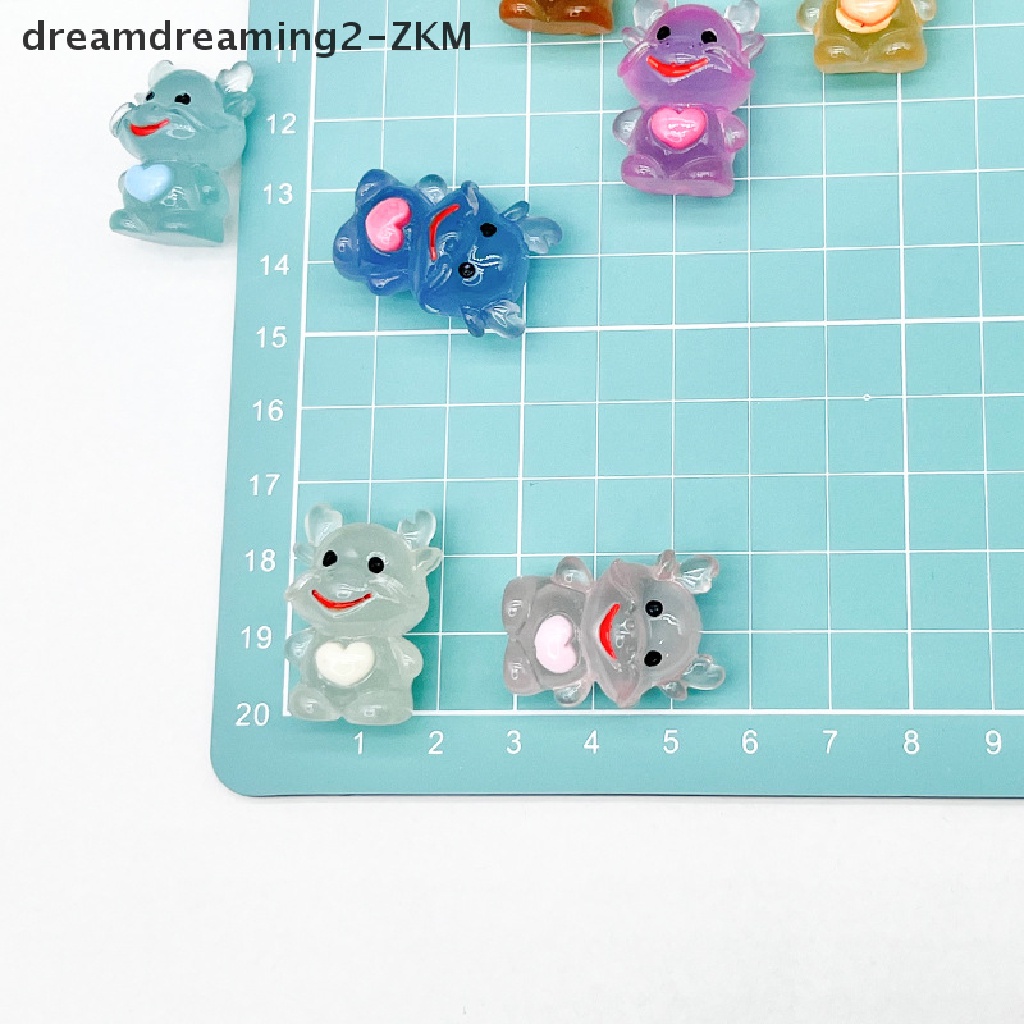 [Dreaming] Bộ 2 Tượng Rồng Dạ Quang Mini Bằng Nhựa Resin Dễ Thương Trang Trí Xe Hơi [zkm]