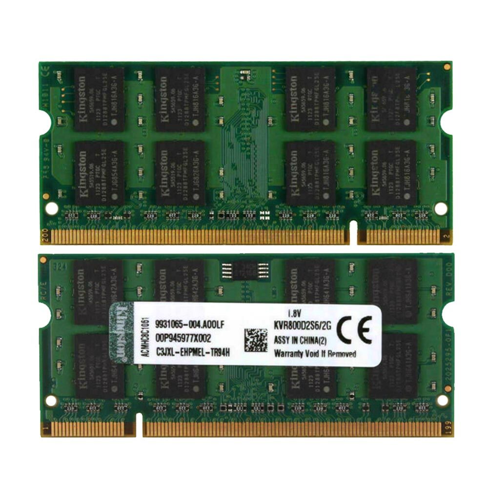 Bộ RAM Máy Tính 4GB 2x 2GB PC2-6400 DDR2 800 200Pin SODIMM KVR800D2S6 / 2G