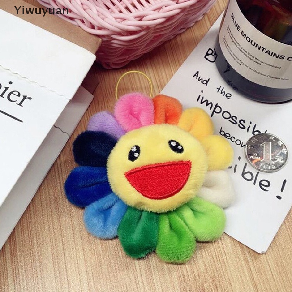 < Yiwuyuan > Búp Bê Nhồi Bông Mềm Hình Hoa Hướng Dương Cười 6cm Nhiều Màu Sắc Đáng Yêu Trang Trí Túi Xách Không Hộp Quà Tặng