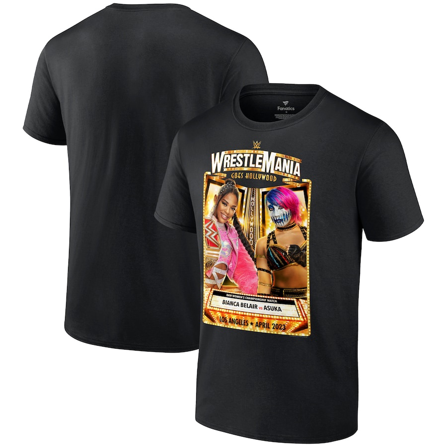 Nam Fanatics Black WWE WrestleMania 39 Bianca Belair vs. Áo Thun Tím Asuka Fear Tomorrow Áo Thun