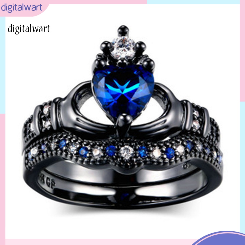 Kỹ Thuật Số| Nhẫn Cặp Đính Đá Lấp Lánh Bằng Thép Không Gỉ