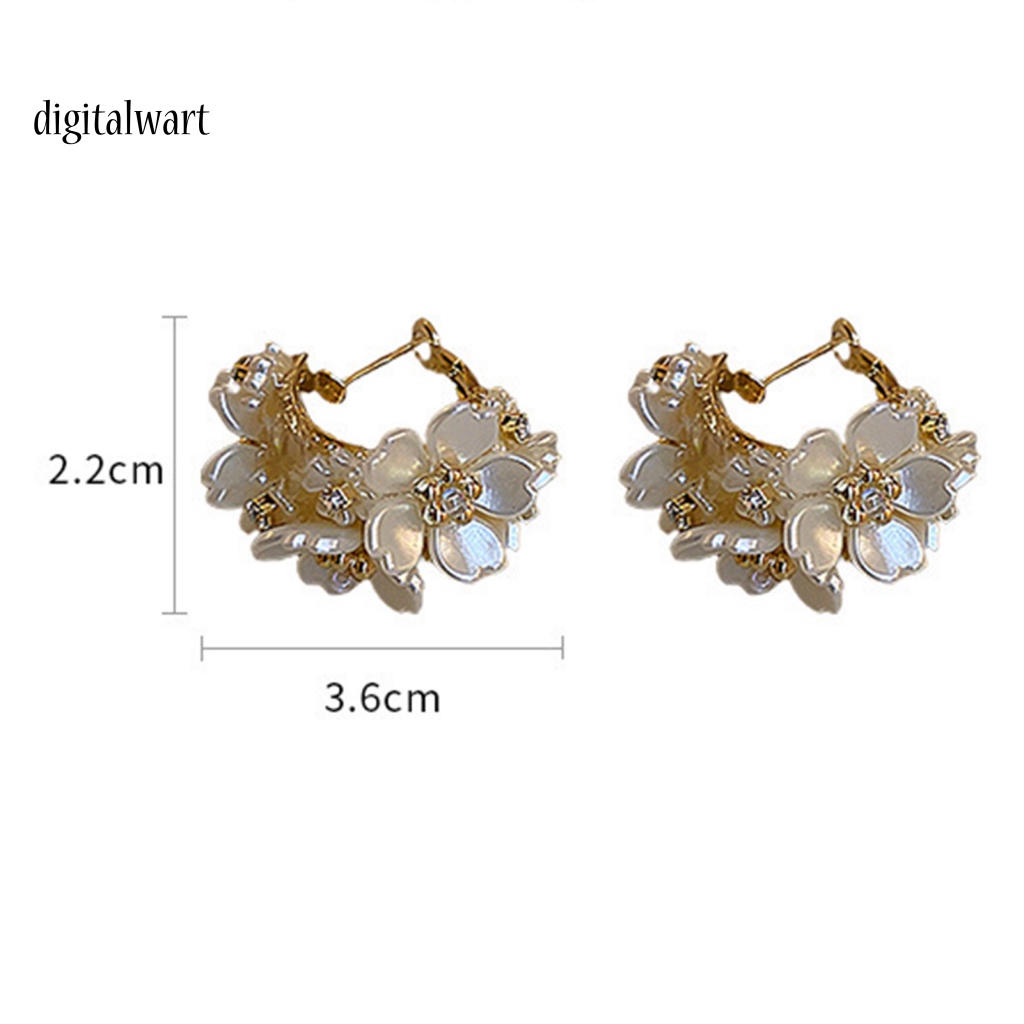 Kỹ Thuật Số| 1 Đôi Bông Tai Tròn Đính Đá Lấp Lánh Thời Trang Dành Cho Nữ