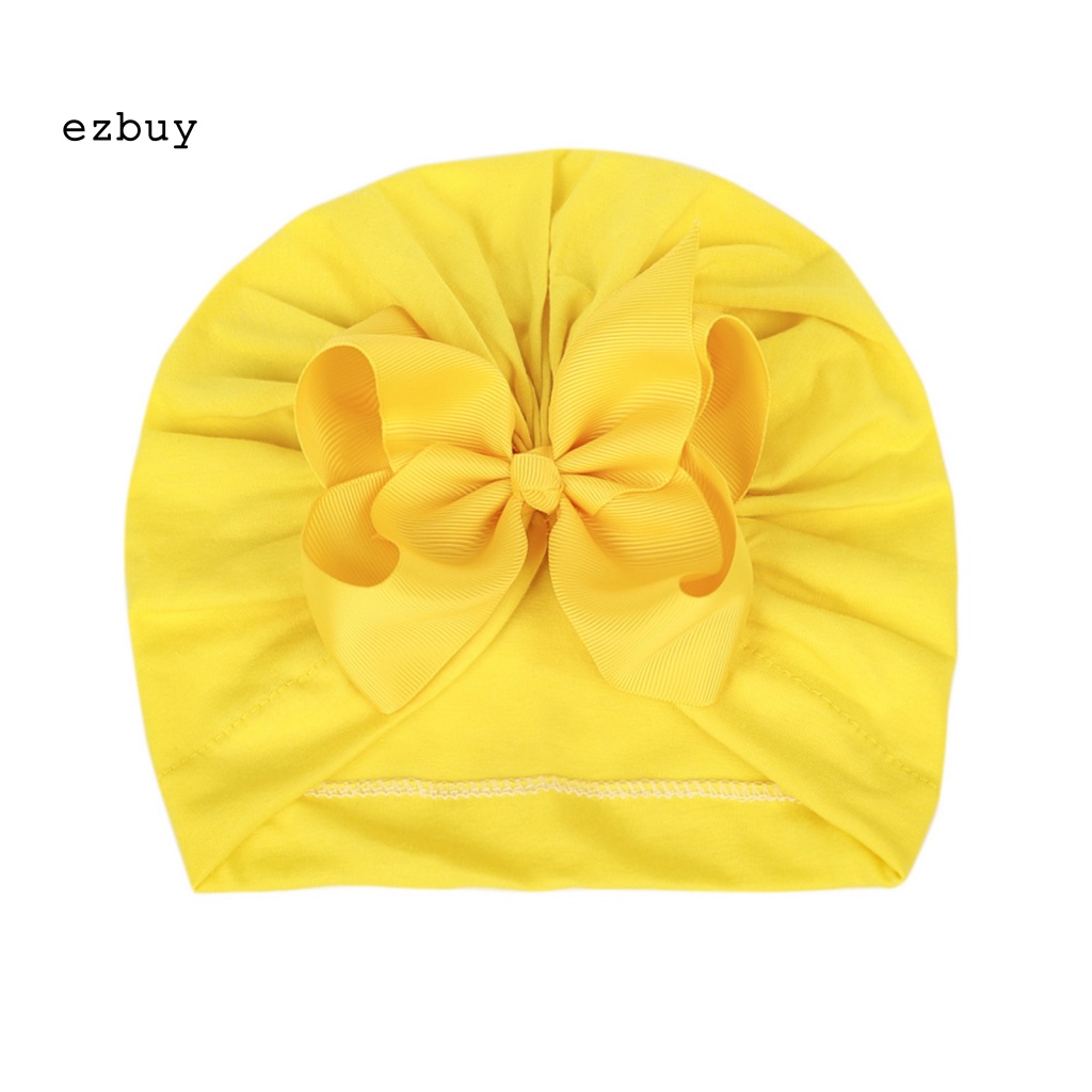 Mũ Trùm Đầu Giữ Ấm Thoáng Khí Bằng Cotton Polyester Đính Nơ Dễ Thương Cho Bé