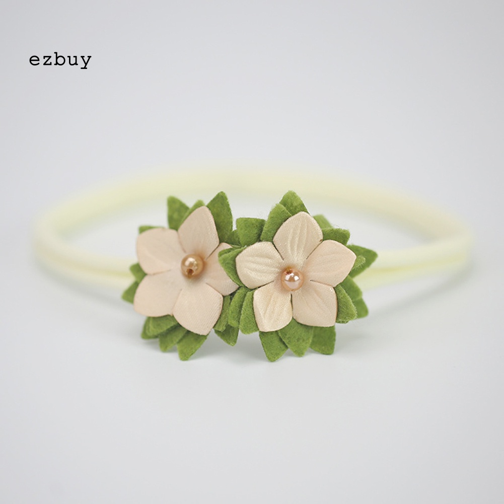 Set 3 Băng Đô Hoa Đính Ngọc Trai Giả Co Giãn Cho Bé Gái Chụp Ảnh