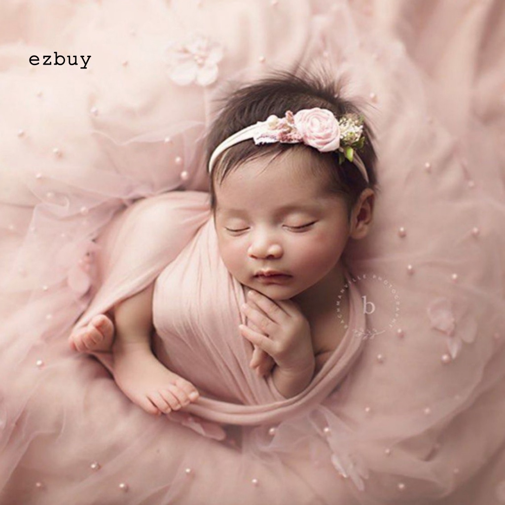 Chăn Quấn Em Bé Phối Ren Hoa Thoáng Khí Dùng Làm Đạo Cụ Chụp Ảnh