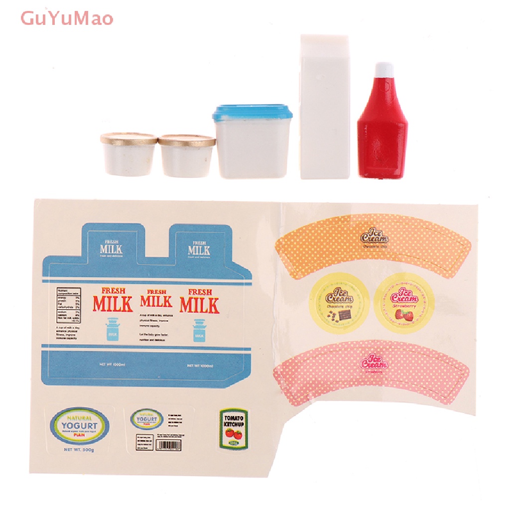 Bộ 5 Đồ Chơi Mô Hình Kem / Sữa Chua / Sữa Chua / Sữa Chua Trang Trí Nhà Búp Bê / Tiểu Cảnh