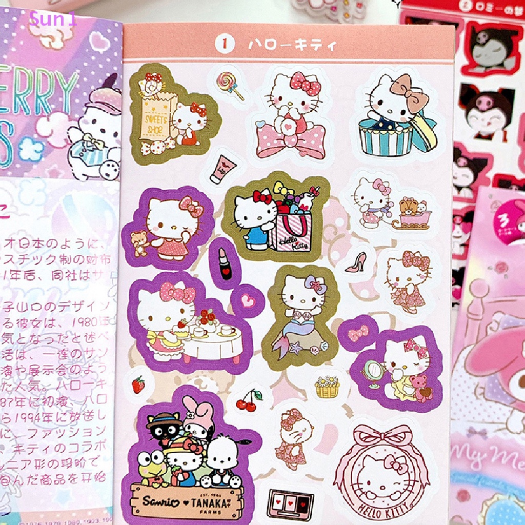 SANRIO Sun1 > 450 Miếng Dán Hoạt Hình Kuromi Melody &amp; Coogo Dễ Thương Trang Trí Điện Thoại / Sổ Tay DIY