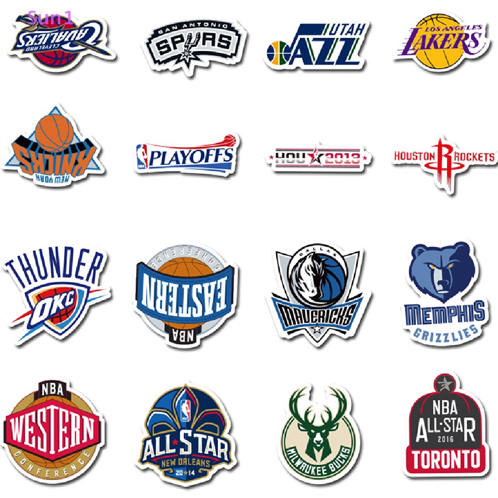Set 50 Miếng Dán Trang Trí Hình Đội NBA Chống Nước
