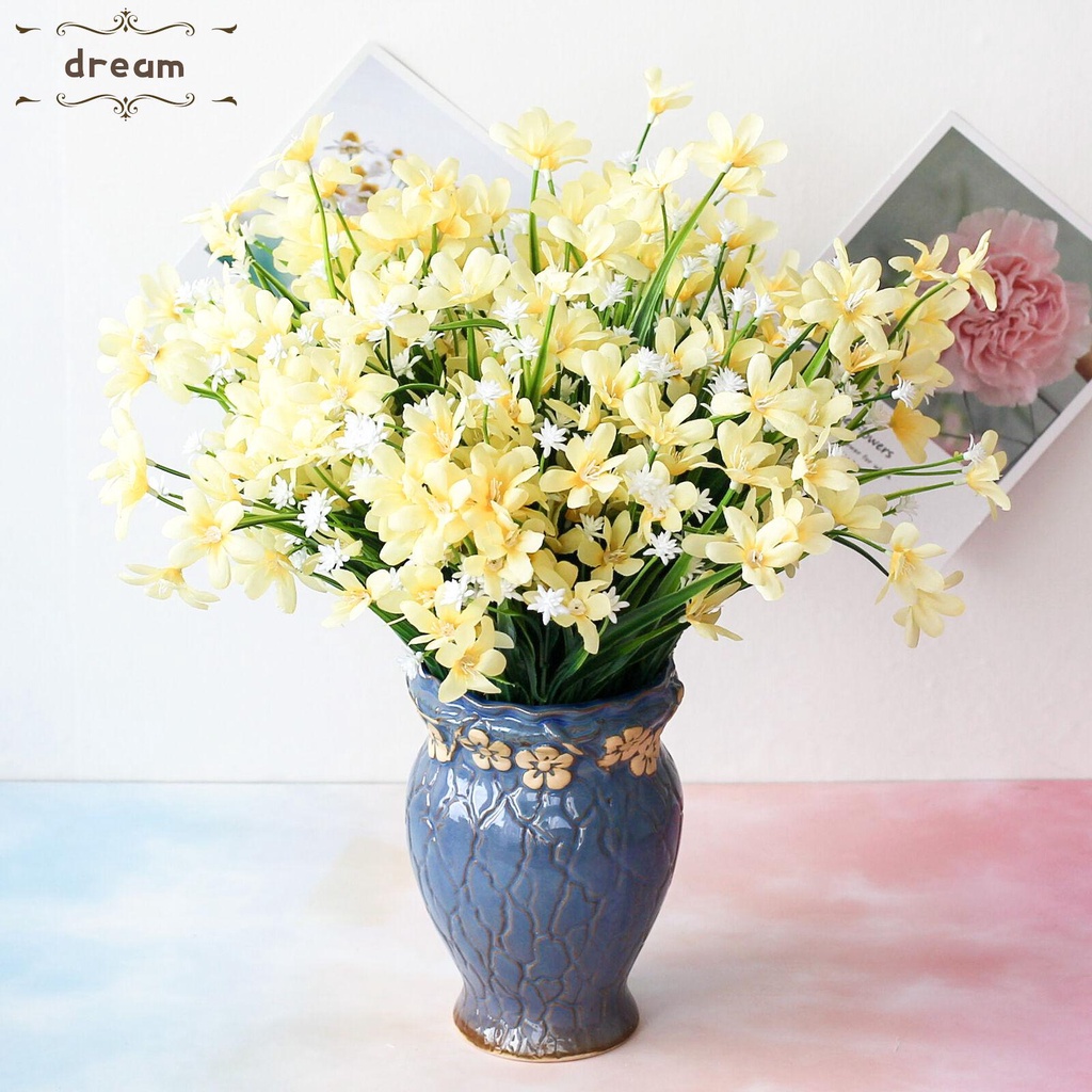 【DREAMLIFE】Artificial Orchids Decoration Faux Silk Fencing Floral Tributes Bouquet