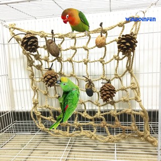 Đồ chơi xích đu lưới hình nón treo lồng chim vẹt tương tác
