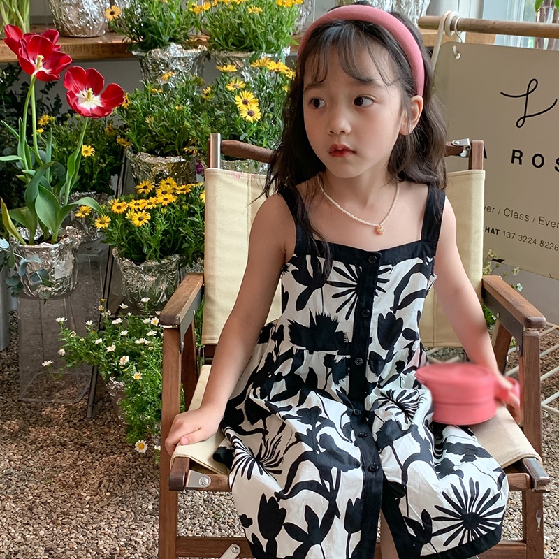 Khung Thành Cho Bé Chất Lượng Cao❤Đầm Công Chúa Hai Dây Thời Trang Mùa Hè Hàn Quốc Dễ Thương Dành Cho Bé Gái