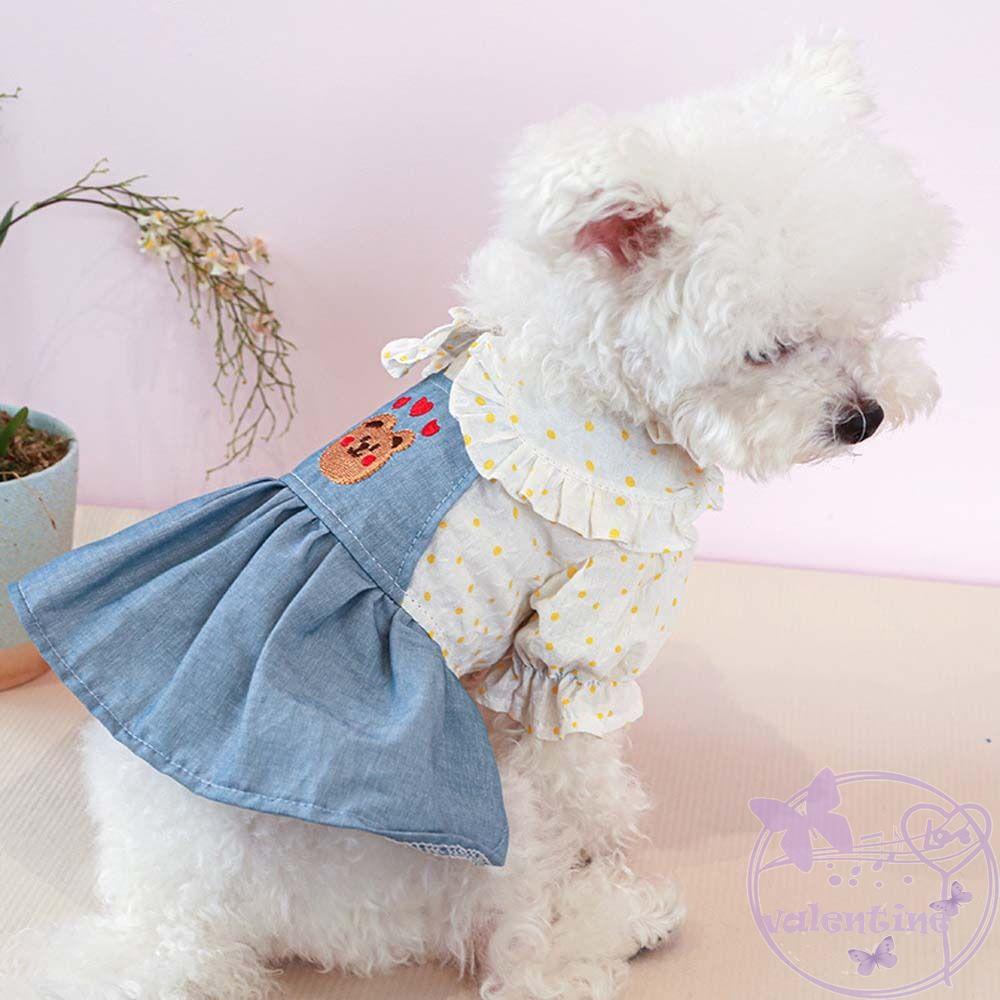 Đầm In Họa Tiết Gấu Teddy Cỡ Nhỏ / Trung Bình / Bình / Bichon Thời Trang Xuân Hè Xinh Xắn Cho Cún Cưng / Cún Cưng