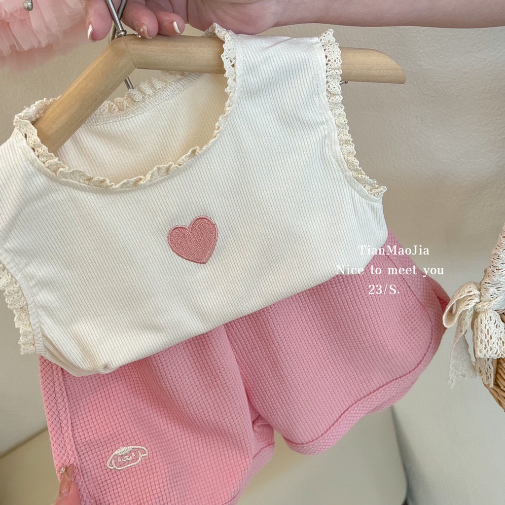 Set Áo Thun Tay Ngắn Phong Cách Thời Trang Mùa Hè Mới 2023 Cho Bé Gái