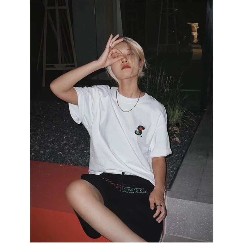 Áo Thun cotton Tay Ngắn Cổ Tròn Màu Tương Phản In LOGO ST-A X OD co-Brand Thời Trang Mùa Hè