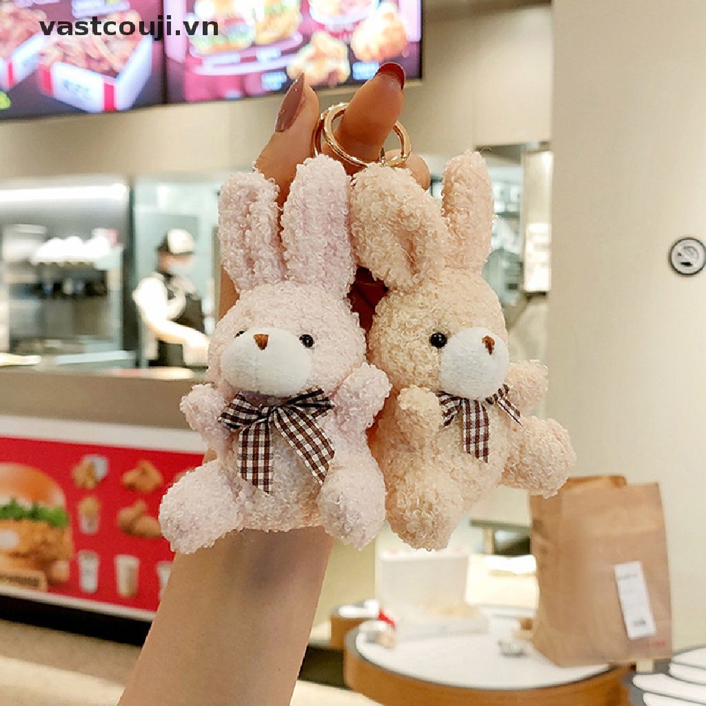 1 Móc Khóa Thỏ Nhồi Bông VASTJI Dễ Thương