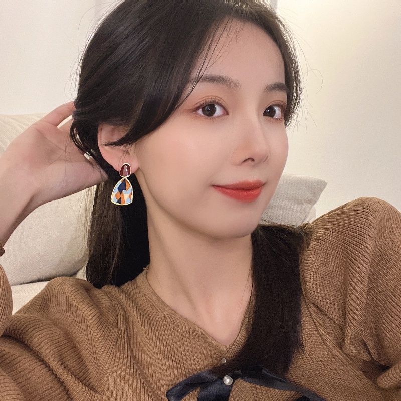 Bông Tai Họa Tiết Da Báo Màu Sắc Thời Trang S925