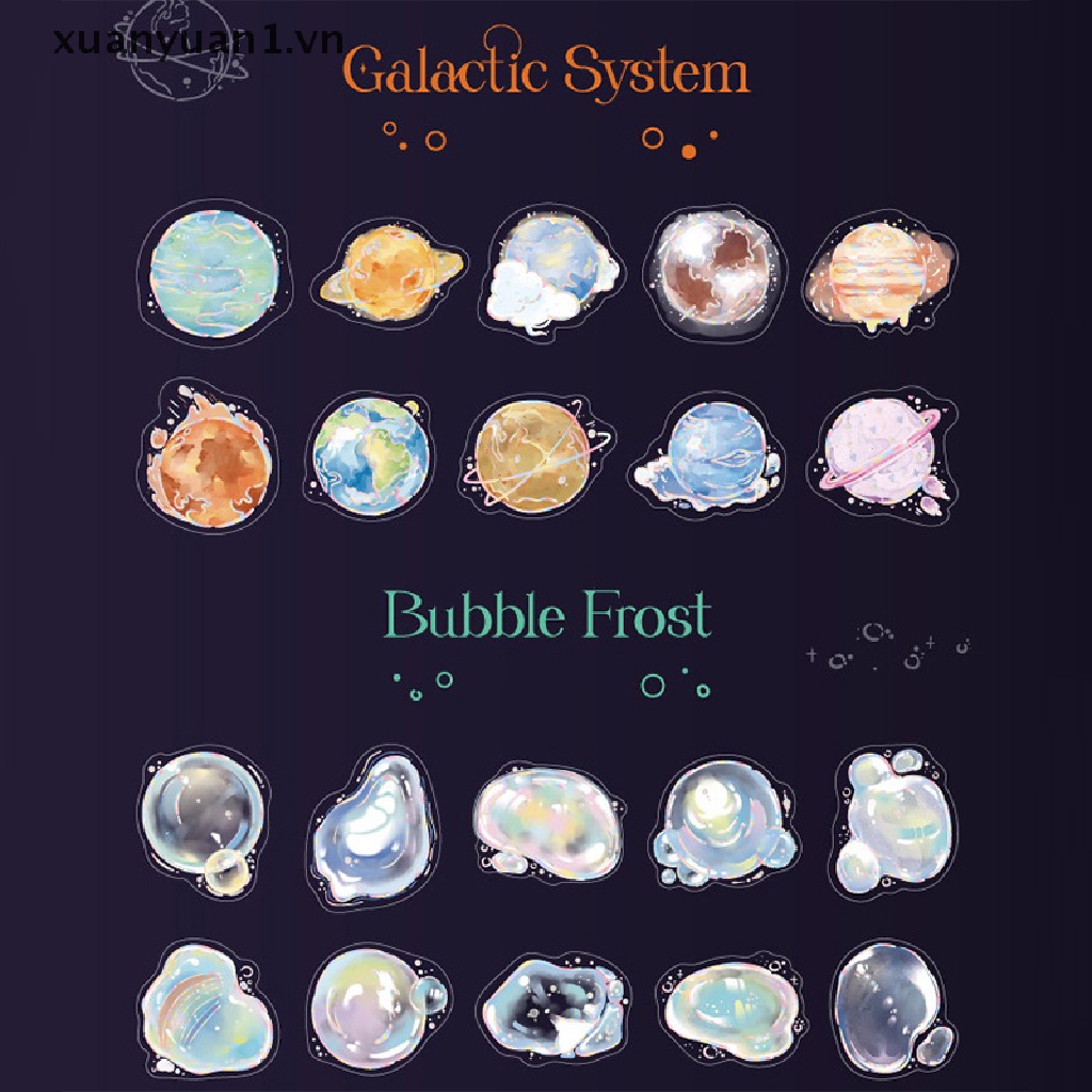 Set 20 Miếng Dán Hình Bướm / Bong Bóng Phong Cách Vintage Dùng Trang Trí Sổ Tay DIY