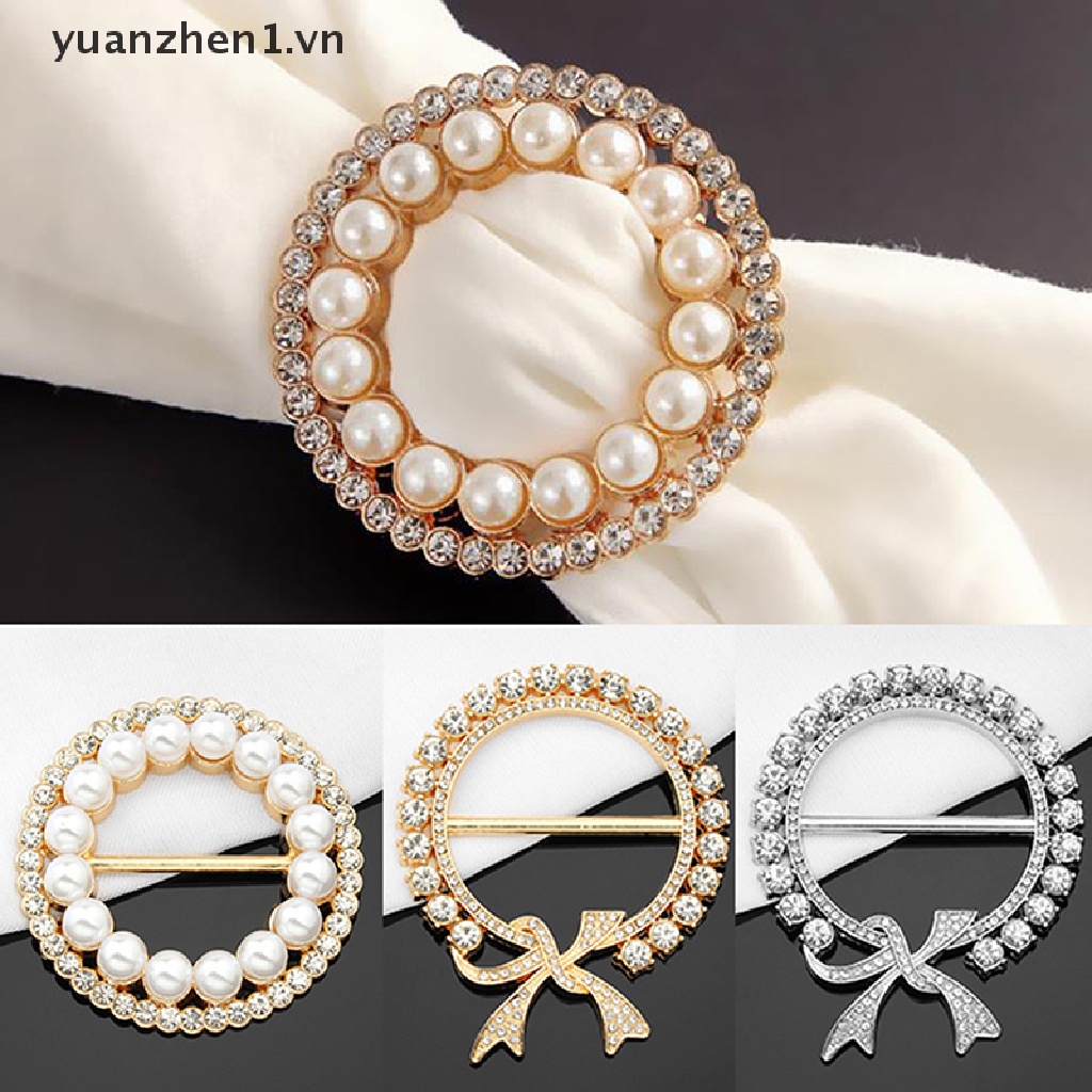 Ghim Cài Khăn Choàng Bằng Hợp Kim Đính Đá Ngọc Trai Phong Cách Hồi Giáo