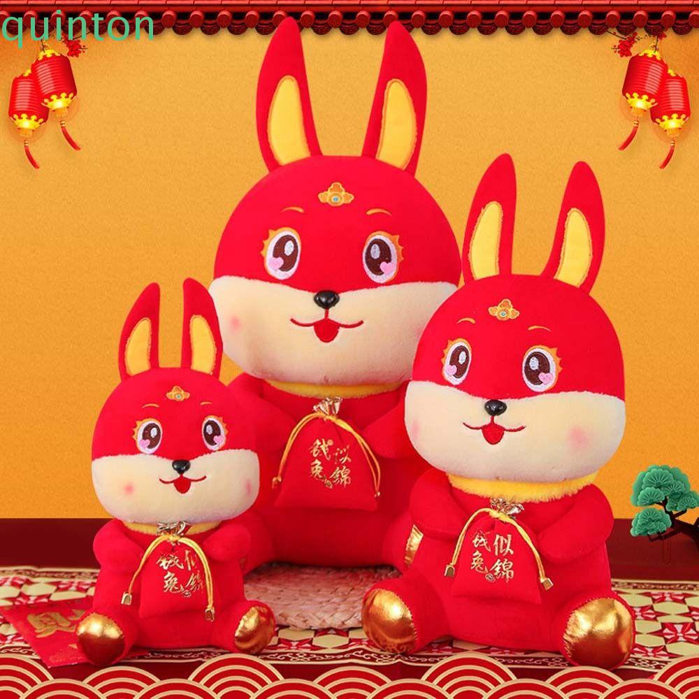 Thỏ Nhồi Bông Mềm Mại Phong Cách Trung Hoa Trang Trí Nhà Cửa