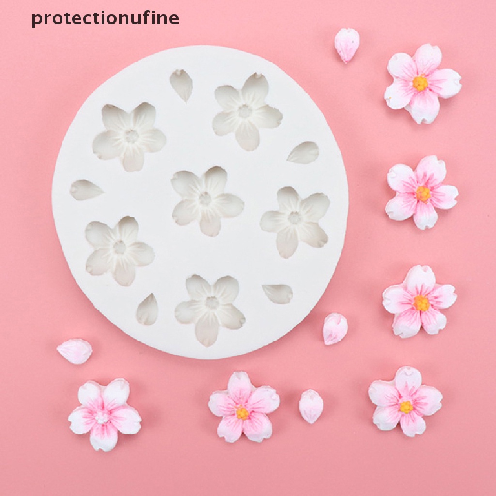 1 Khuôn Silicone Tạo Hình Hoa Anh Đào 6 Lỗ Trang Trí Bánh Kem DIY PR3VN